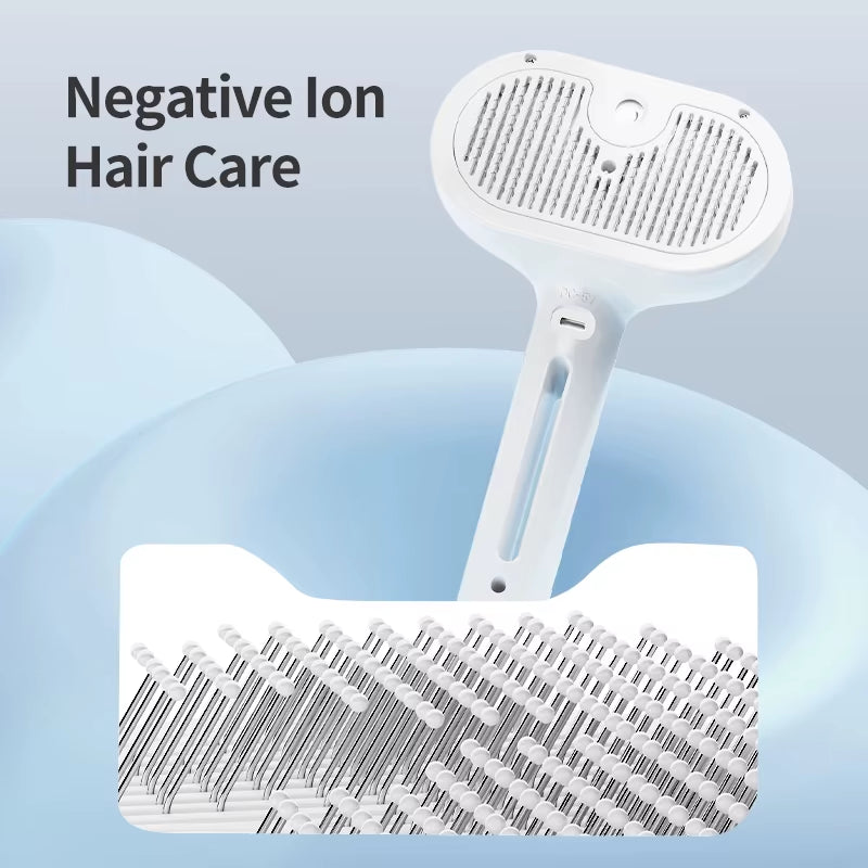 Revitalize Your Pet's Grooming Routine with the ROJECO Electric Cat Hair Straightening Brush – Rechargeable & Automatic Spray Comb for Effortless Grooming!