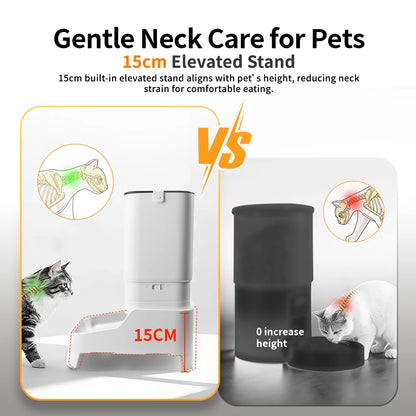 Revolutionary Smart Cat Feeder with 15CM Elevated Camera - Tuya App Control for Effortless Feeding and Monitoring