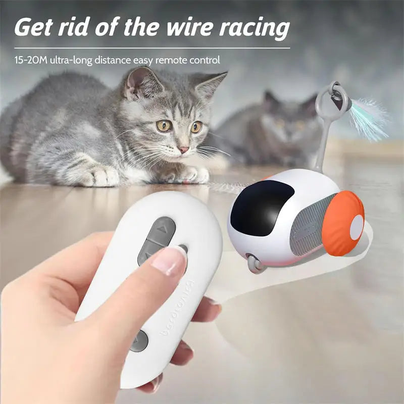 Exciting Electric Cat Toy: Remote Control Sports Car Teaser Stick for Endless Indoor Fun!