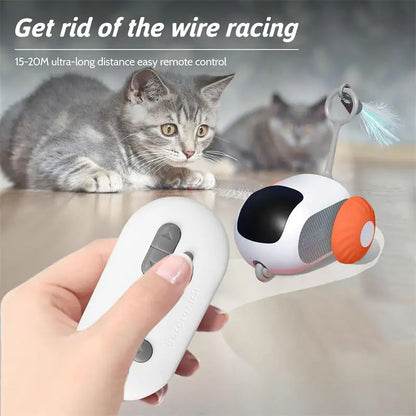 Exciting Electric Cat Toy: Remote Control Sports Car Teaser Stick for Endless Indoor Fun!