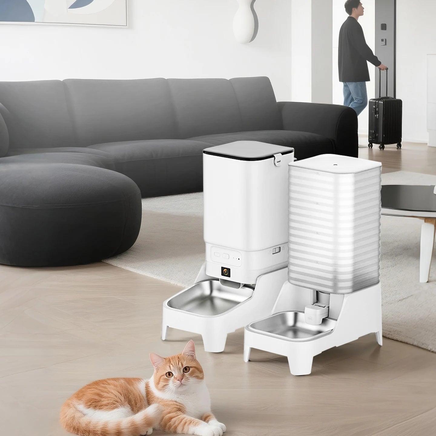 Revolutionary Smart Cat Feeder with 15CM Elevated Camera - Tuya App Control for Effortless Feeding and Monitoring