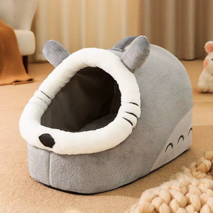 Cozy Four Seasons Cat Cradle - Plush Semi-Closed Cat House for Ultimate Comfort