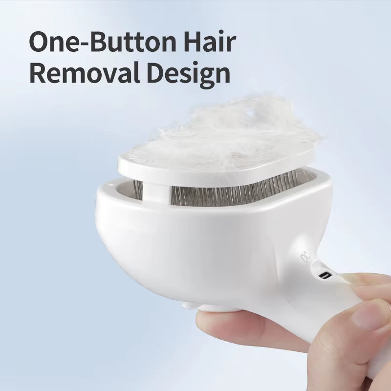 Revitalize Your Pet's Grooming Routine with the ROJECO Electric Cat Hair Straightening Brush – Rechargeable & Automatic Spray Comb for Effortless Grooming!