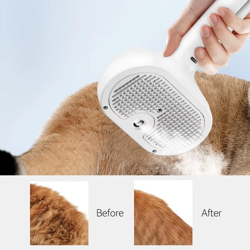 Revitalize Your Pet's Grooming Routine with the ROJECO Electric Cat Hair Straightening Brush – Rechargeable & Automatic Spray Comb for Effortless Grooming!