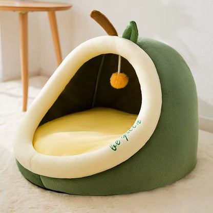 Cozy Four Seasons Cat Cradle - Plush Semi-Closed Cat House for Ultimate Comfort