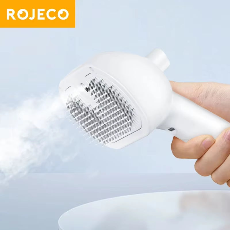 Revitalize Your Pet's Grooming Routine with the ROJECO Electric Cat Hair Straightening Brush – Rechargeable & Automatic Spray Comb for Effortless Grooming!