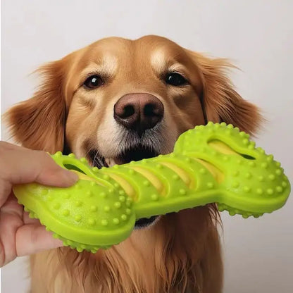 Durable Rubber Bone Chew Toy for Dogs - Interactive Squeaky Puppy Plaything