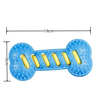 Durable Rubber Bone Chew Toy for Dogs - Interactive Squeaky Puppy Plaything